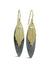 Ribbed Leaves Earrings with White Topaz
