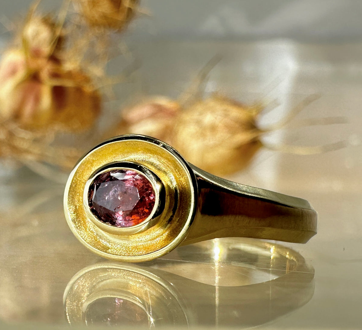 Pink/Orange/Purple Montana Sapphire Ring