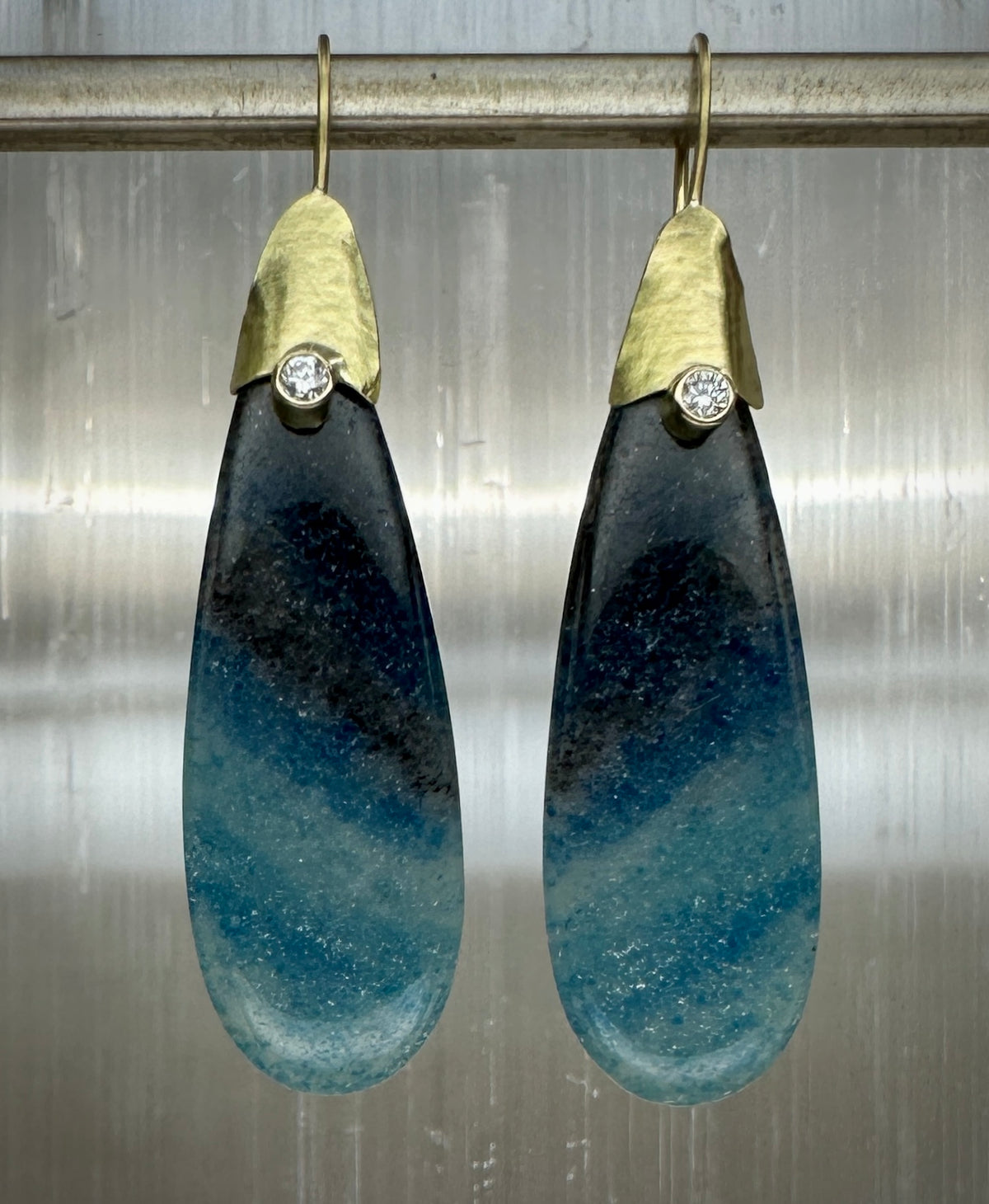 Ombré Blue Quartz Drop Earrings