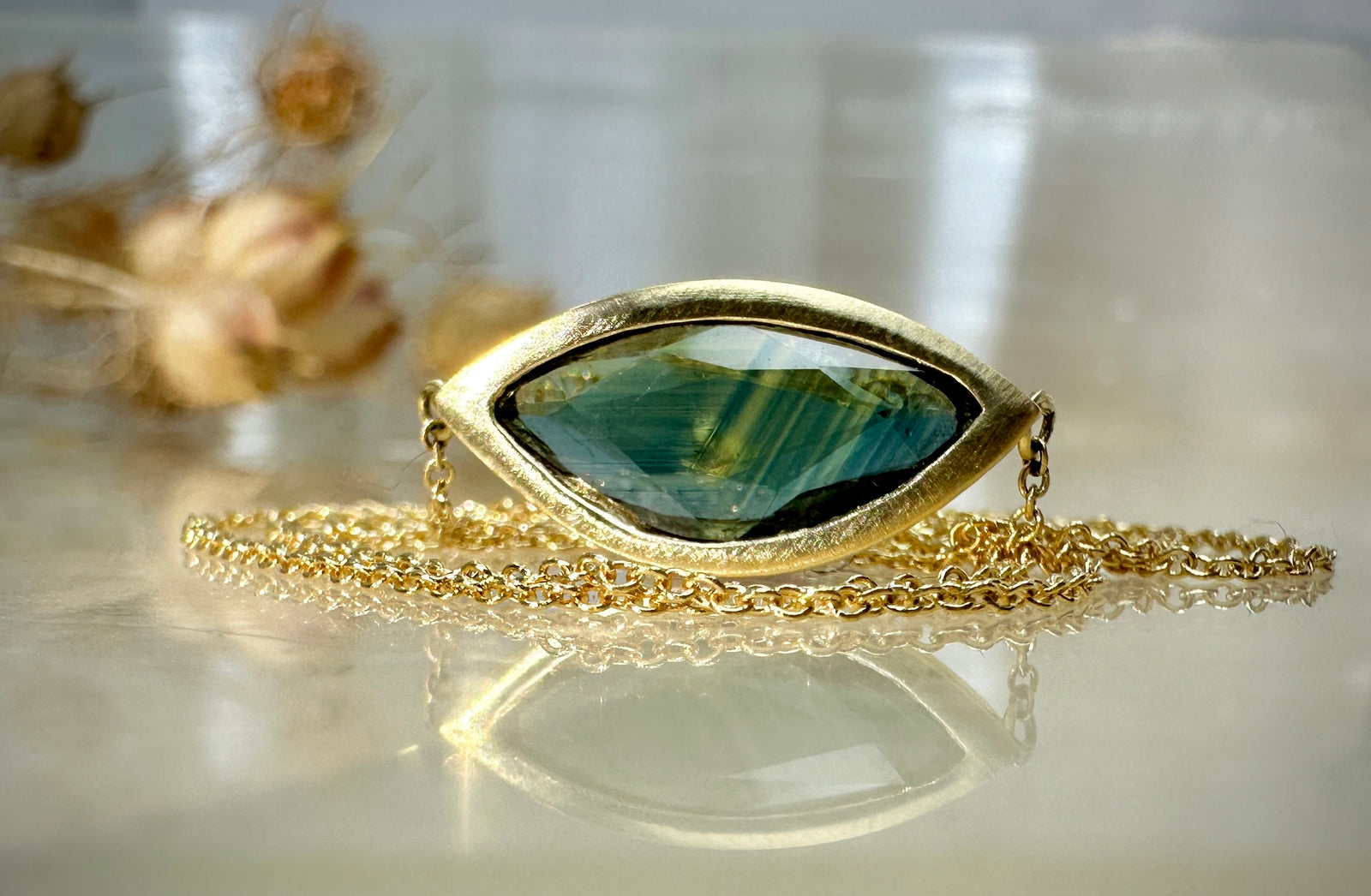 Portrait Cut Sapphire Necklace