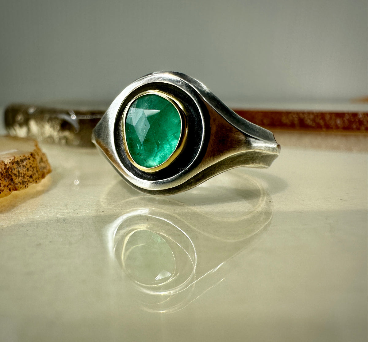 Emerald Dipper Ring