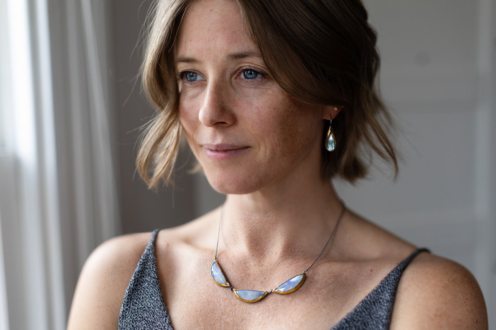 Small Teardrop Fold Earrings