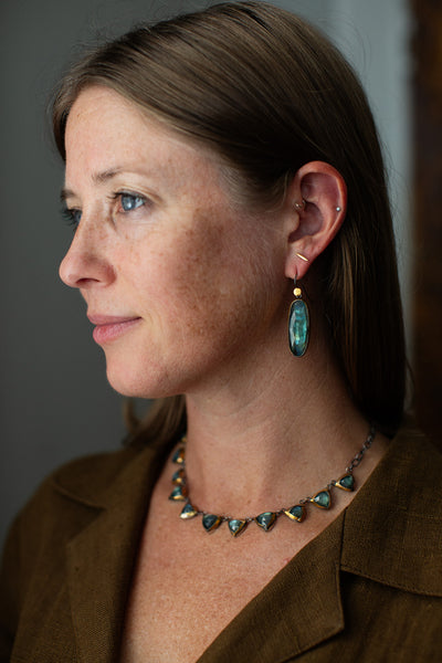 Long Labradorite Earrings