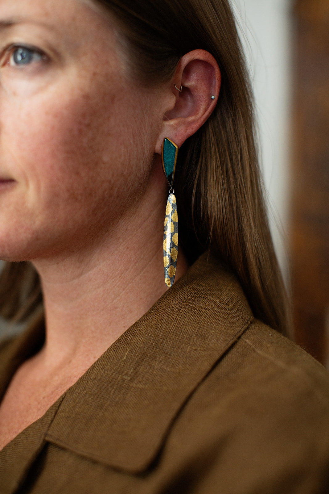 Chrysocolla Drops with 24k Specks