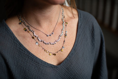 Triple Eclipse Necklace in Sterling