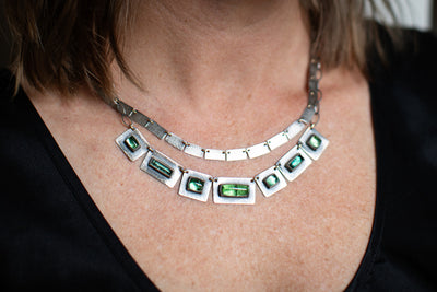 Green Tourmaline Link Necklace