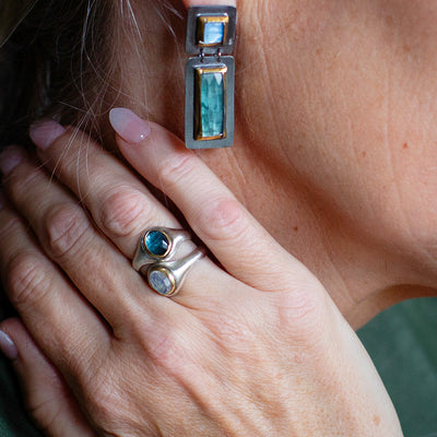Mixed Metal Oval Dip Ring