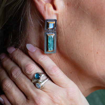 Square Fold Drop Earrings