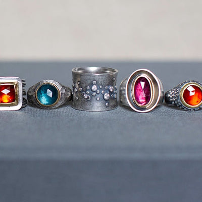 Large Oval Dip Ring With Tourmaline