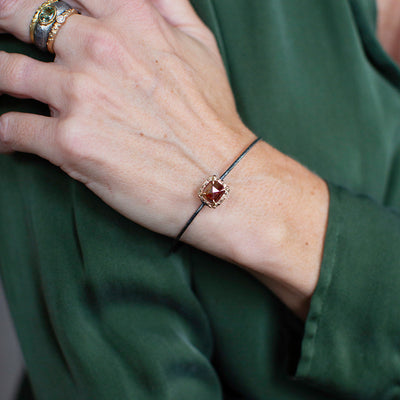 Square Bit Bangle with Rustic Diamond