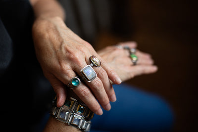 Rectangle Moonstone Ring