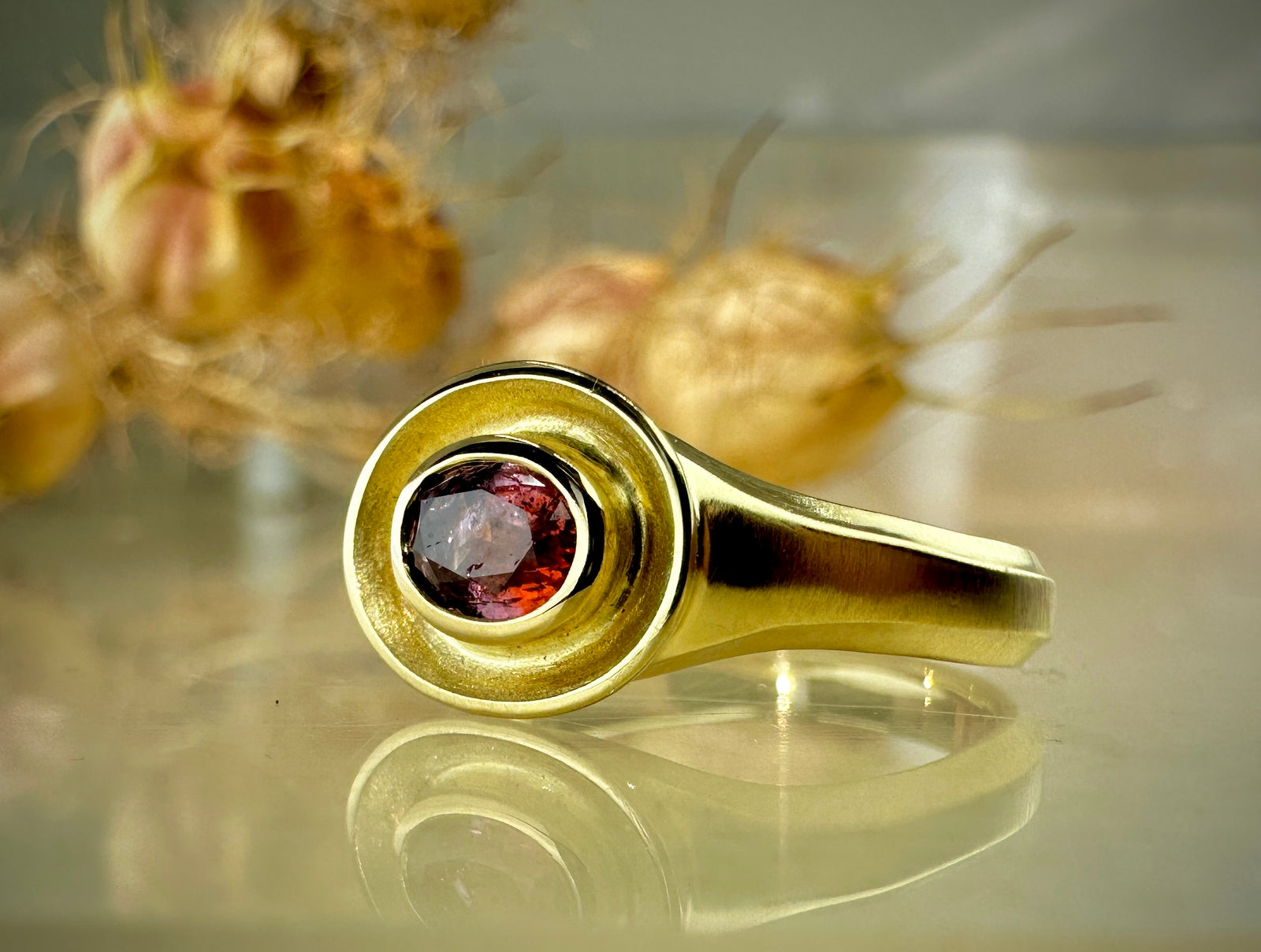 Pink/Orange/Purple Montana Sapphire Ring