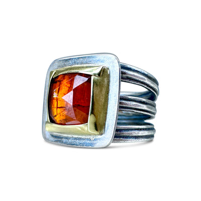 3 Ribbed Square Ring