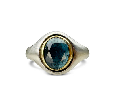 Mixed Metal Oval Dip Ring