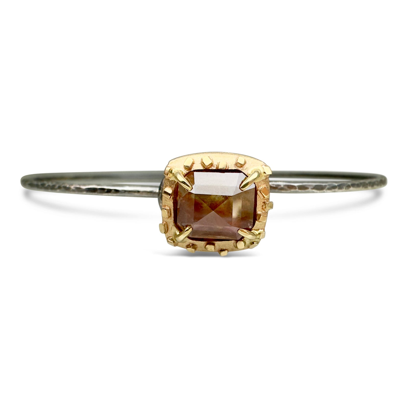 Square Bit Bangle with Rustic Diamond
