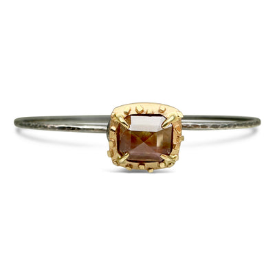 Square Bit Bangle with Rustic Diamond