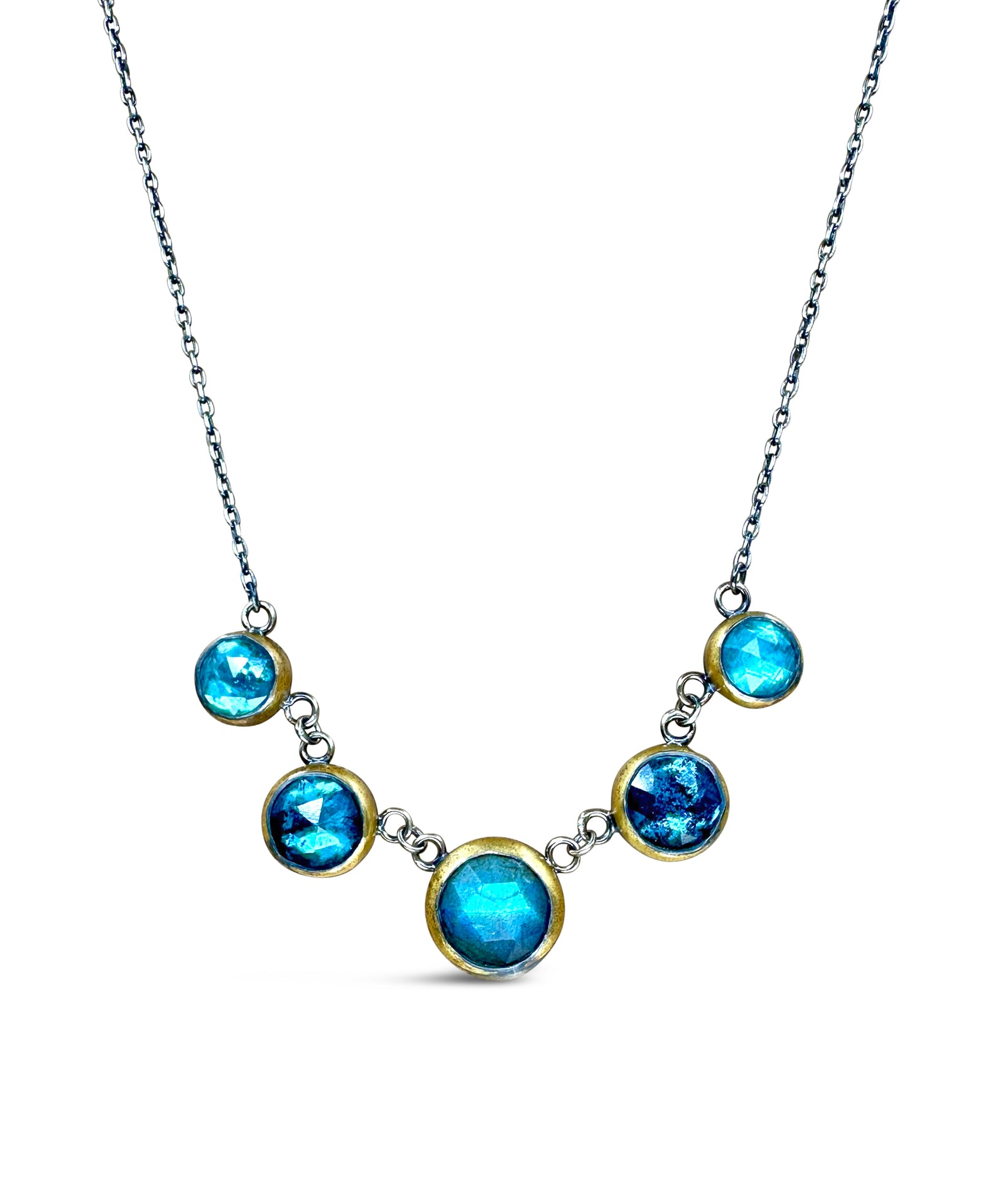 5 Stone Rim Necklace