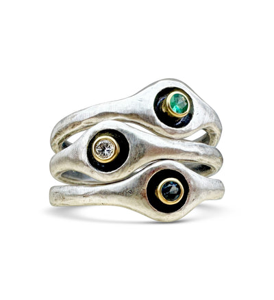 Mixed Metal Dip Stackers- sold individually