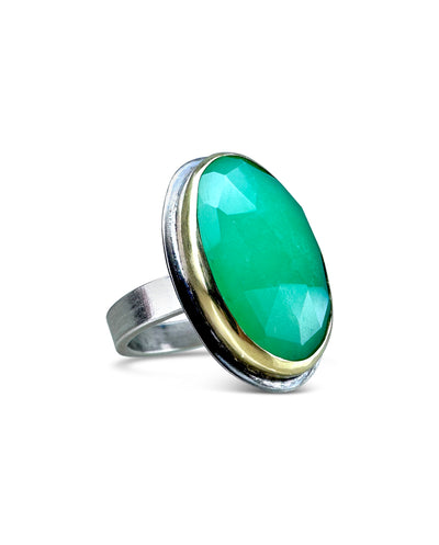 Mixed Metal Chalcedony Ring