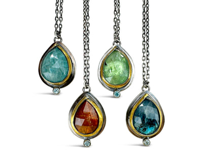 Petite Teardrop Rim Necklaces