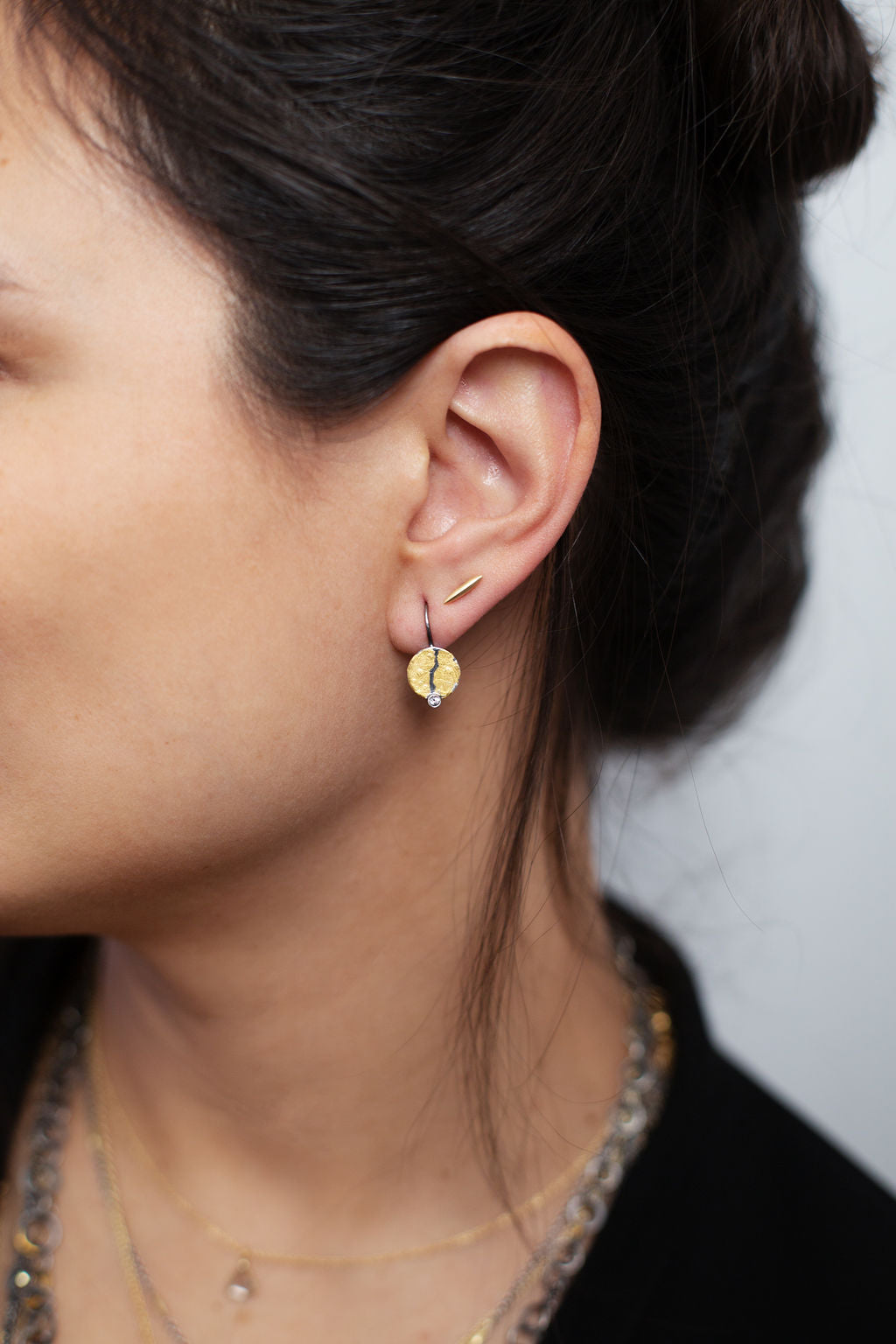 Rustic Disc Earrings