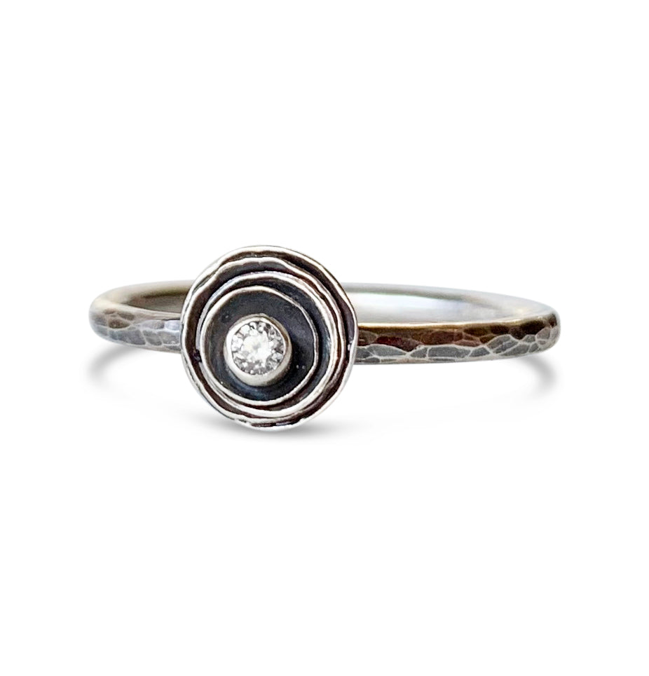 Birch Diamond Stacker in Silver