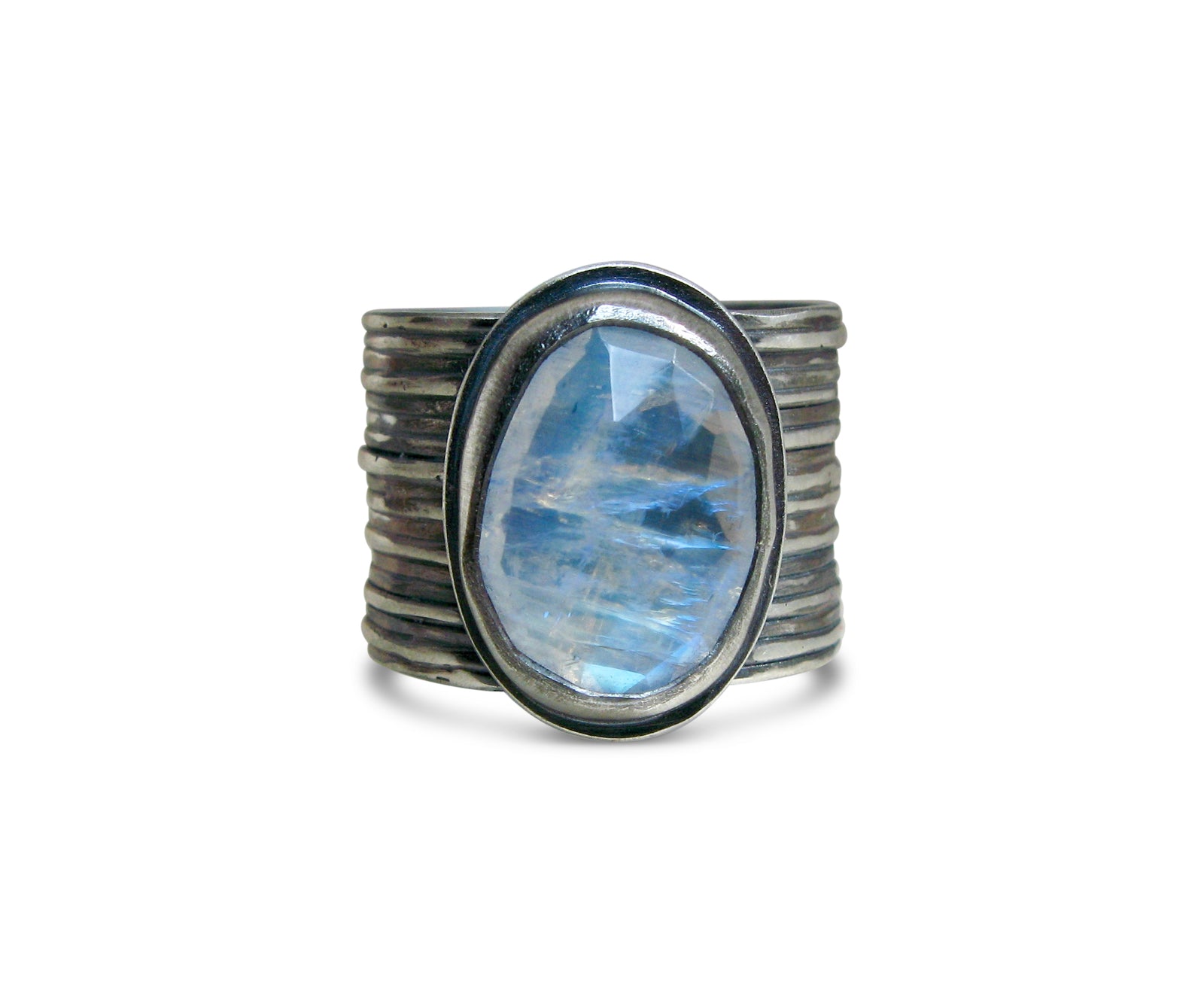 Adjustable Ribbed Band with Moonstone