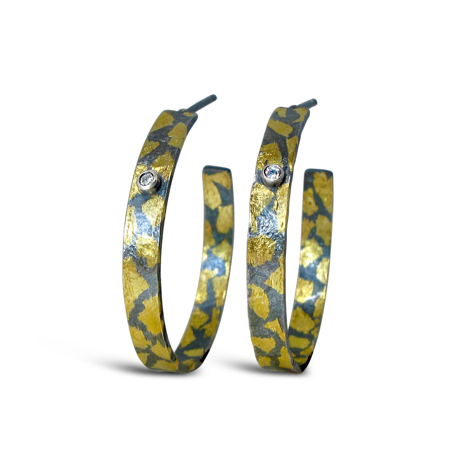 Speckled Hoops with Diamonds