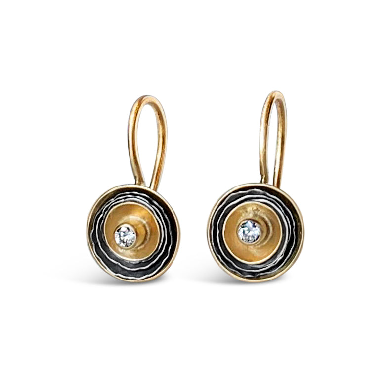 Birch Earrings with Mixed Metals