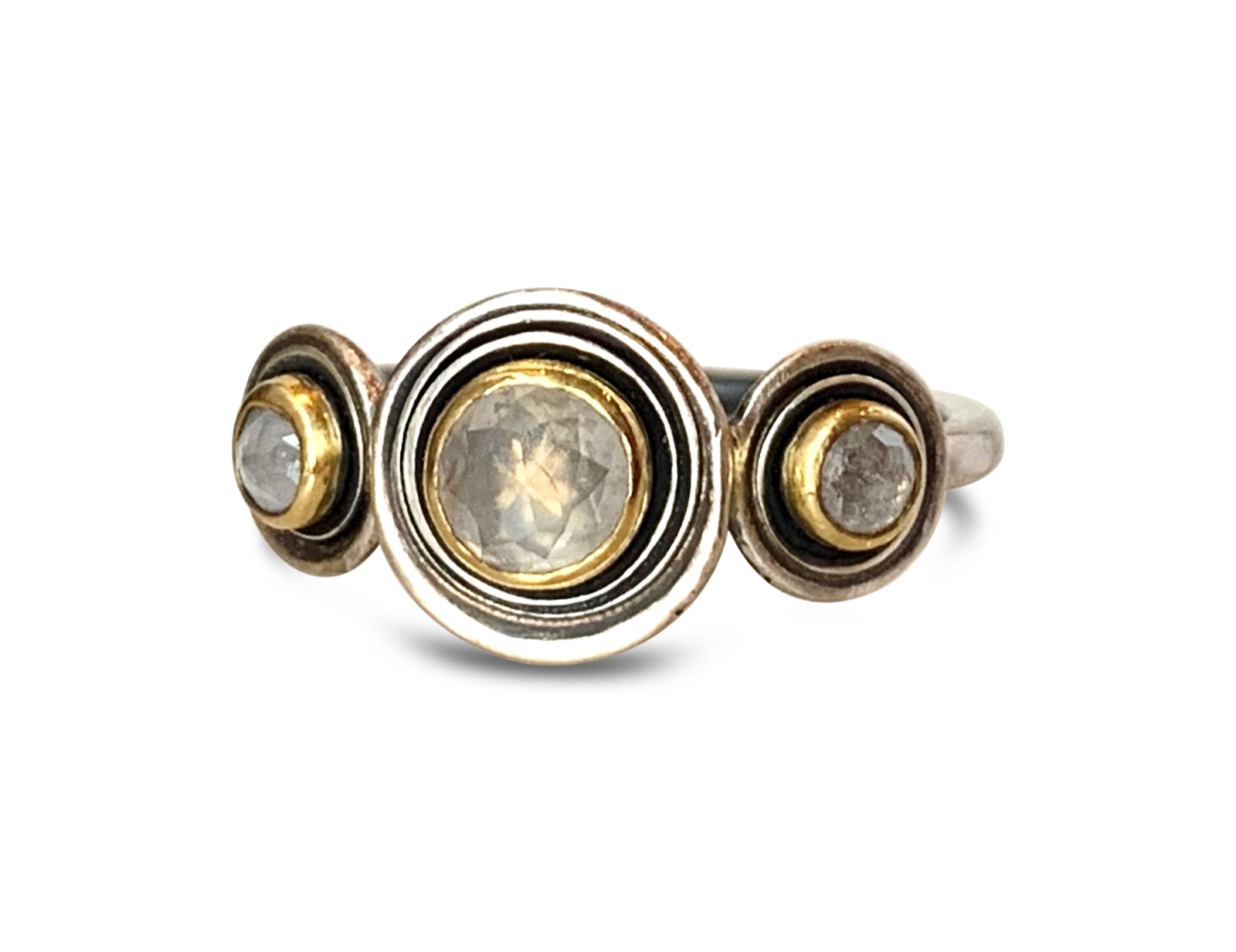 Triple Cusp Ring with Rose Cut Diamonds