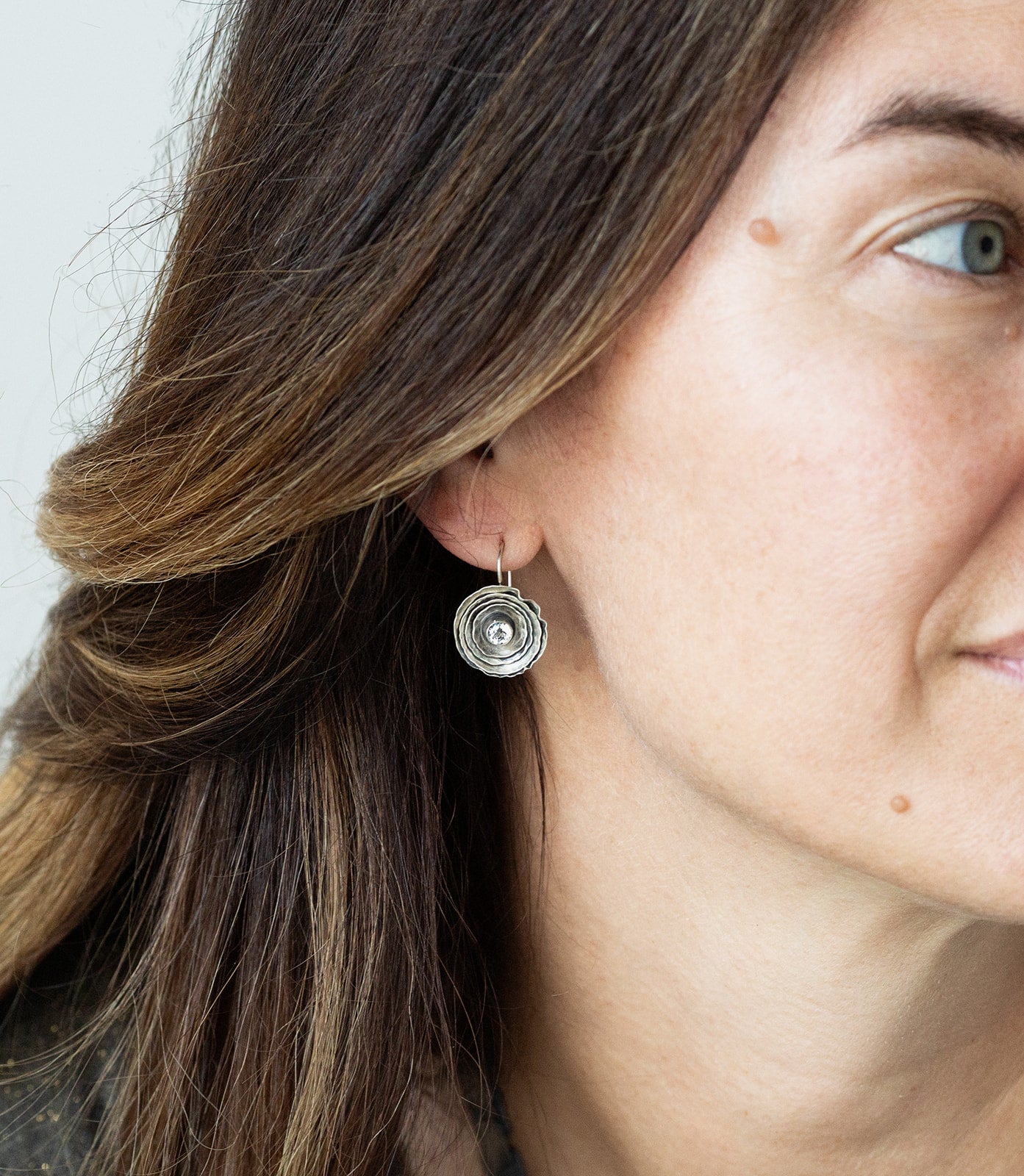 Buttercup Earrings in Oxidized Silver