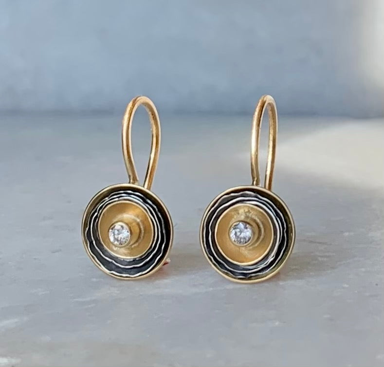 Birch Earrings with Mixed Metals