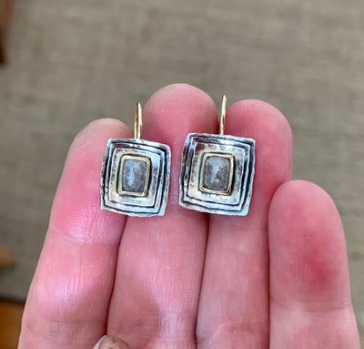 Cusp Earrings with Grey Diamonds