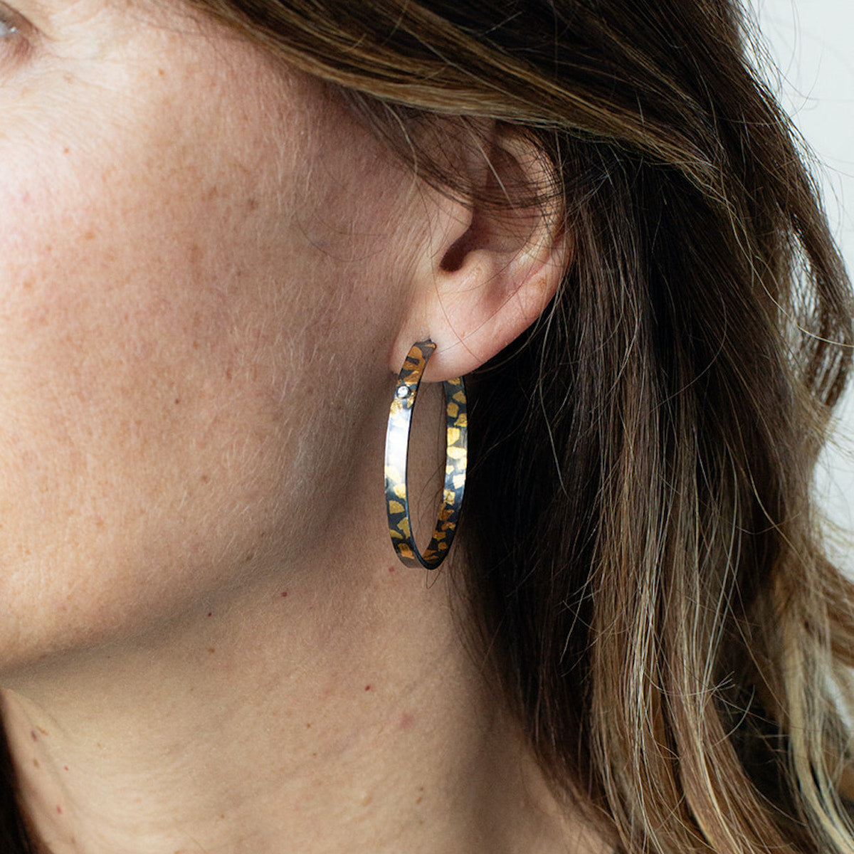 Speckled Hoops with Diamonds